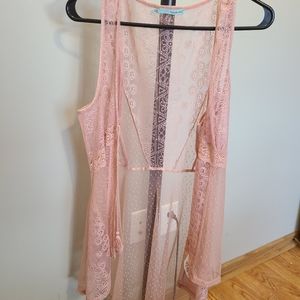 Soft pink lace vest